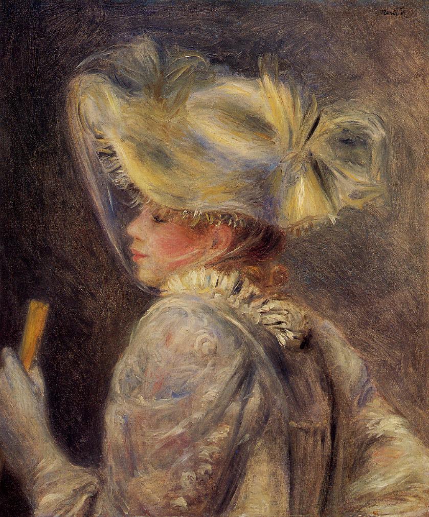 Woman in a white hat 1890